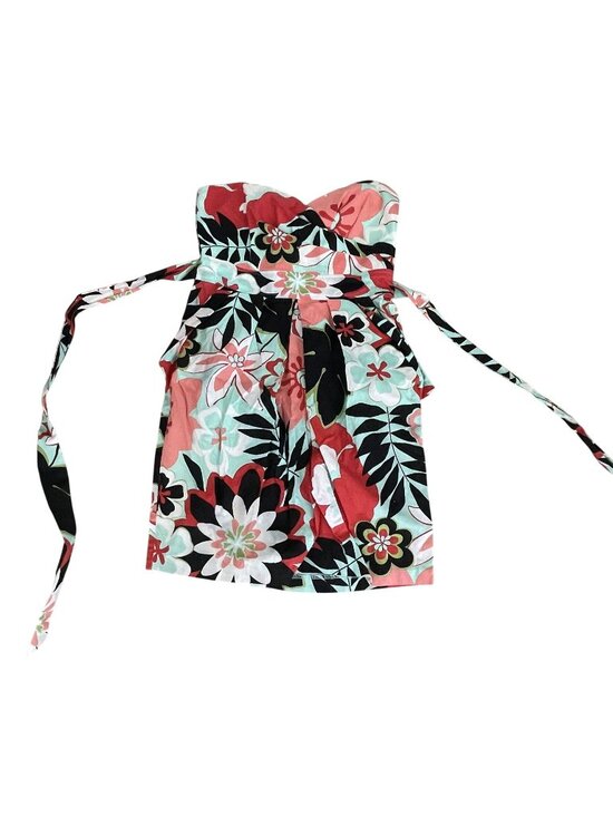 Teeze Me Dresses & Skirts - Teeze Me Strapless Floral Dress With Tie Waist Multicolor Size Medium